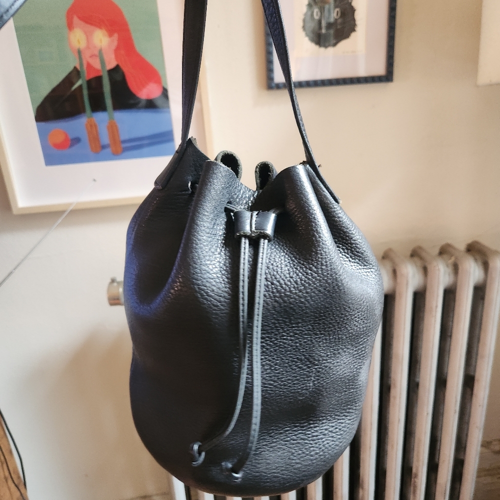 Baggu Leather Bucket Bag